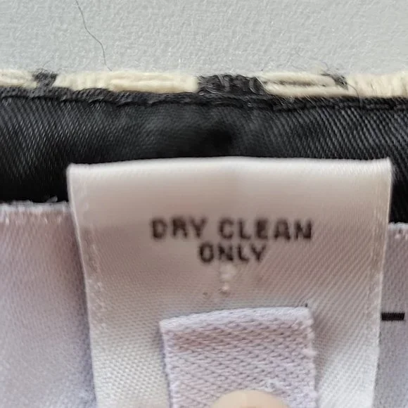 LOFT Wool Blend Black & Cream Hounds Tooth Skirt Size 8P - Picture 7 of 8